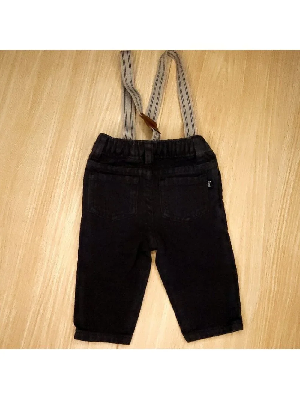 Osh Kosh B'gosh Infant Boys Grey Faded Look Pants With Suspenders 0-3 Months